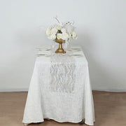 5 Organza Table Runners with Foil Wave Design