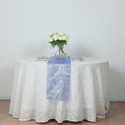5 Organza Table Runners with Foil Wave Design