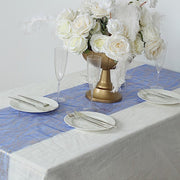 5 Organza Table Runners with Foil Wave Design