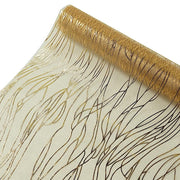 5 Organza Table Runners with Foil Wave Design