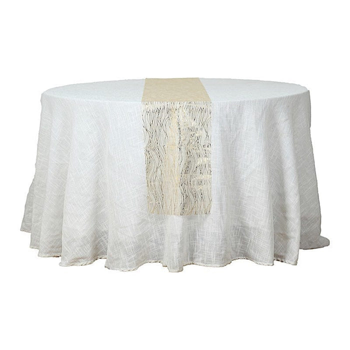5 Organza Table Runners with Foil Wave Design