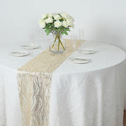 5 Organza Table Runners with Foil Wave Design