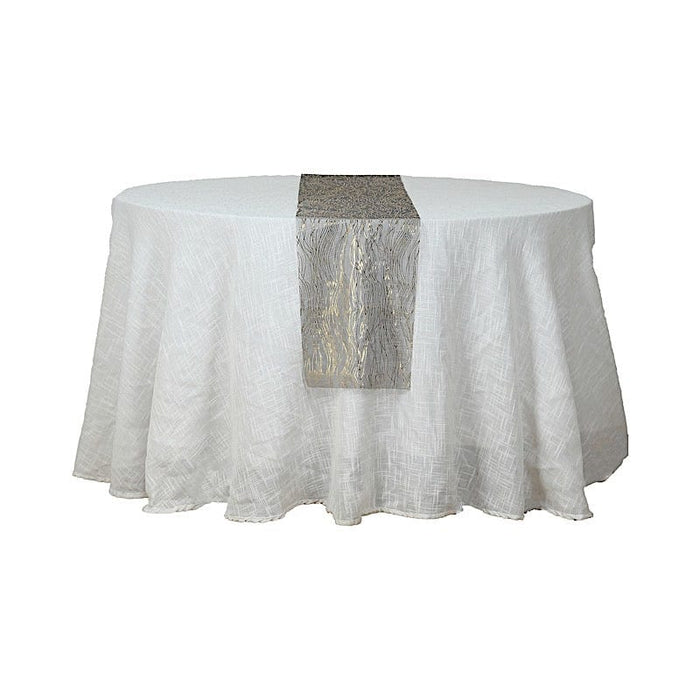 5 Organza Table Runners with Foil Wave Design