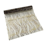 5 Organza Table Runners with Foil Wave Design RUN_MET13_BLKGD_PK