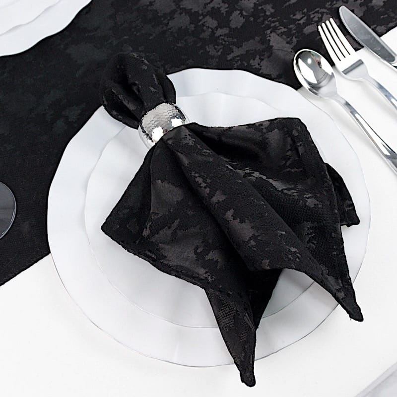 5 Pack 17" x 17" Jacquard Cloth Napkins Abstract Watercolor Pattern