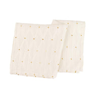 5 Pack 17" x 17" Jacquard Cloth Napkins Diamond Trellis with Gold Accent Dots
