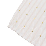 5 Pack 17" x 17" Jacquard Cloth Napkins Diamond Trellis with Gold Accent Dots
