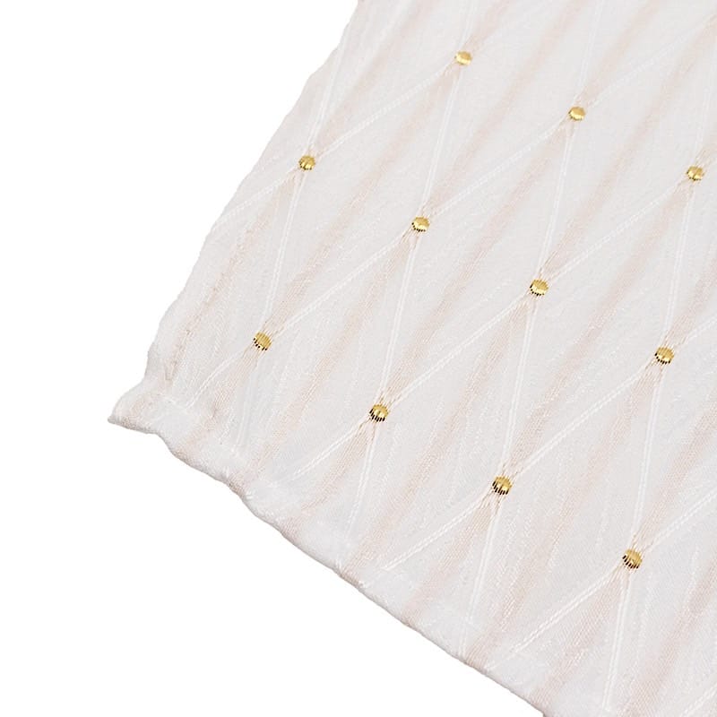 5 Pack 17" x 17" Jacquard Cloth Napkins Diamond Trellis with Gold Accent Dots
