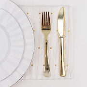 5 Pack 17" x 17" Jacquard Cloth Napkins Diamond Trellis with Gold Accent Dots