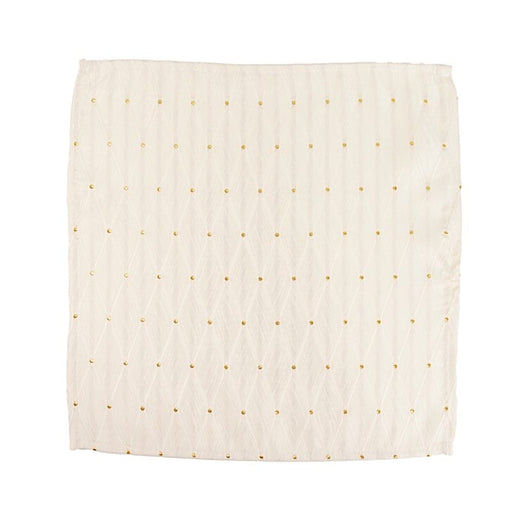 5 Pack 17" x 17" Jacquard Cloth Napkins Diamond Trellis with Gold Accent Dots NAP_JAC01_OSC_IVR
