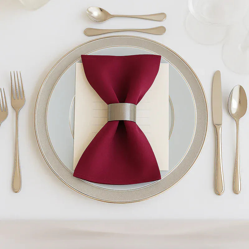 5 Pack 20" x 20" Scuba Wrinkle-Free Reusable Cloth Napkins