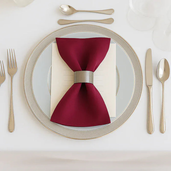 5 Pack 20" x 20" Scuba Wrinkle-Free Reusable Cloth Napkins