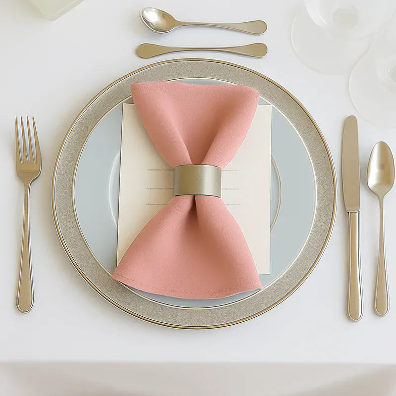 5 Pack 20" x 20" Scuba Wrinkle-Free Reusable Cloth Napkins