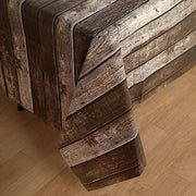 5 pack 52" x 108" Rectangular Disposable Plastic Tablecloth with Rustic Wooden Print - Charcoal Gray TAB_PVC_WOD01_108_GREY_PK