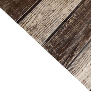 5 pack 52" x 108" Rectangular Disposable Plastic Tablecloth with Rustic Wooden Print - Charcoal Gray TAB_PVC_WOD01_108_GREY_PK