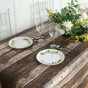 5 pack 52" x 108" Rectangular Disposable Plastic Tablecloth with Rustic Wooden Print - Charcoal Gray TAB_PVC_WOD01_108_GREY_PK