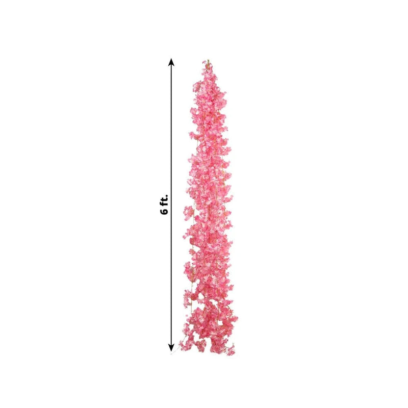 5 Pack 6 ft Artificial Cherry Blossom Flowers Garland