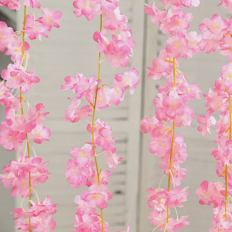 5 Pack 6 ft Artificial Cherry Blossom Flowers Garland