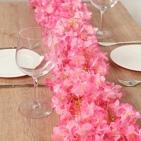 5 Pack 6 ft Artificial Cherry Blossom Flowers Garland