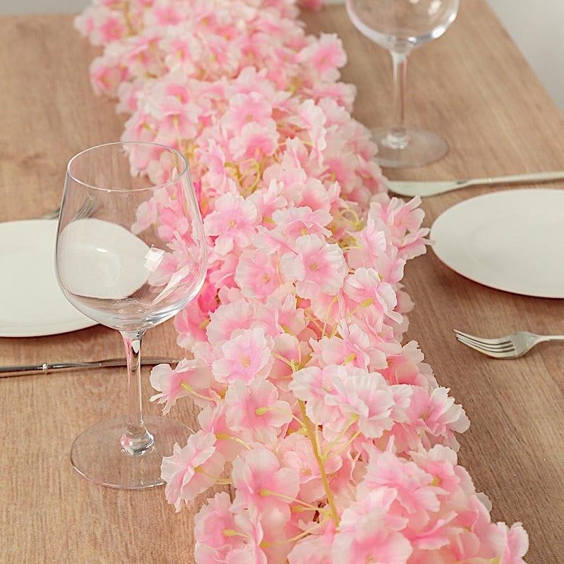 5 Pack 6 ft Artificial Cherry Blossom Flowers Garland