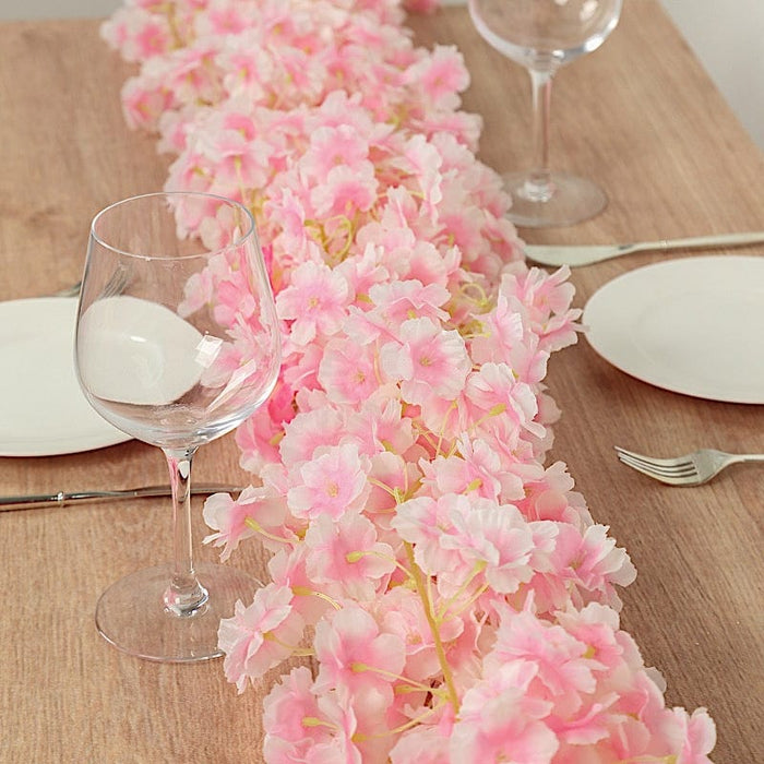 5 Pack 6 ft Artificial Cherry Blossom Flowers Garland