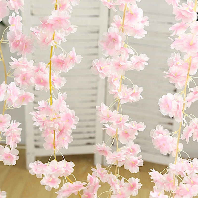 5 Pack 6 ft Artificial Cherry Blossom Flowers Garland