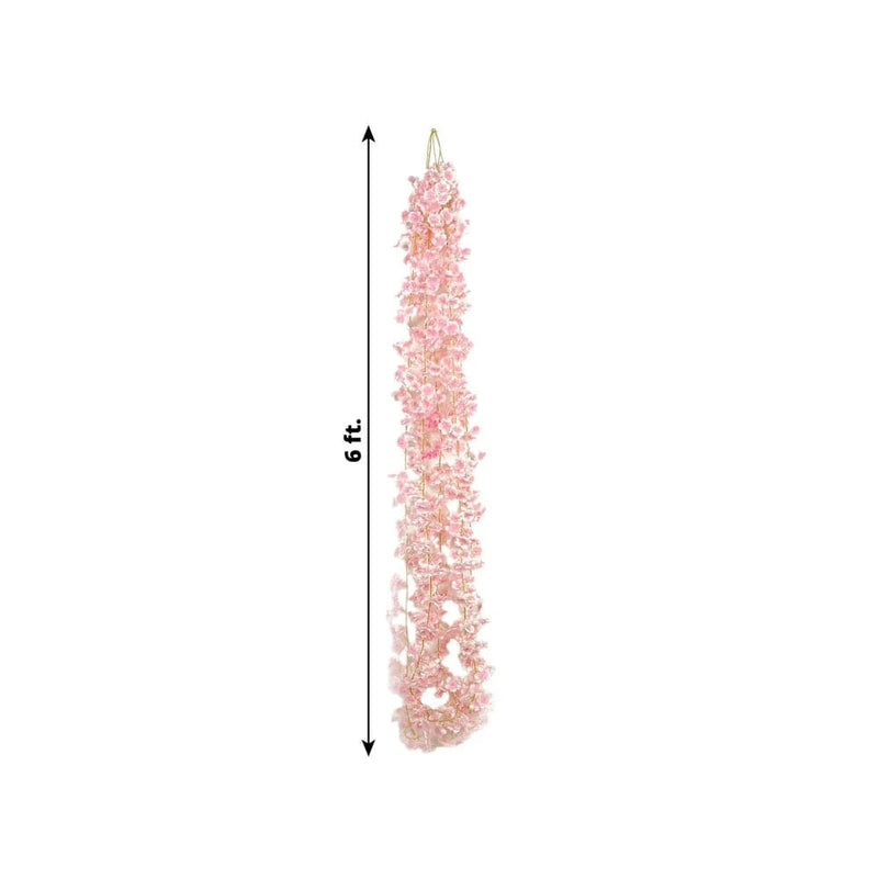 5 Pack 6 ft Artificial Cherry Blossom Flowers Garland