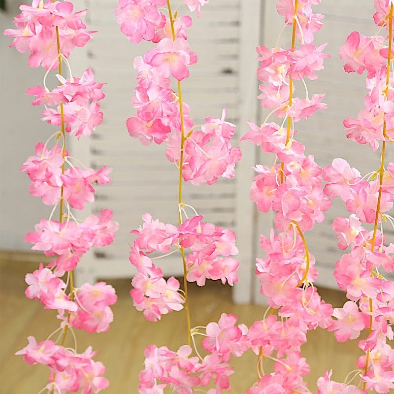 5 Pack 6 ft Artificial Cherry Blossom Flowers Garland
