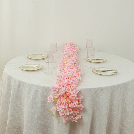 5 Pack 6 ft Artificial Cherry Blossom Flowers Garland