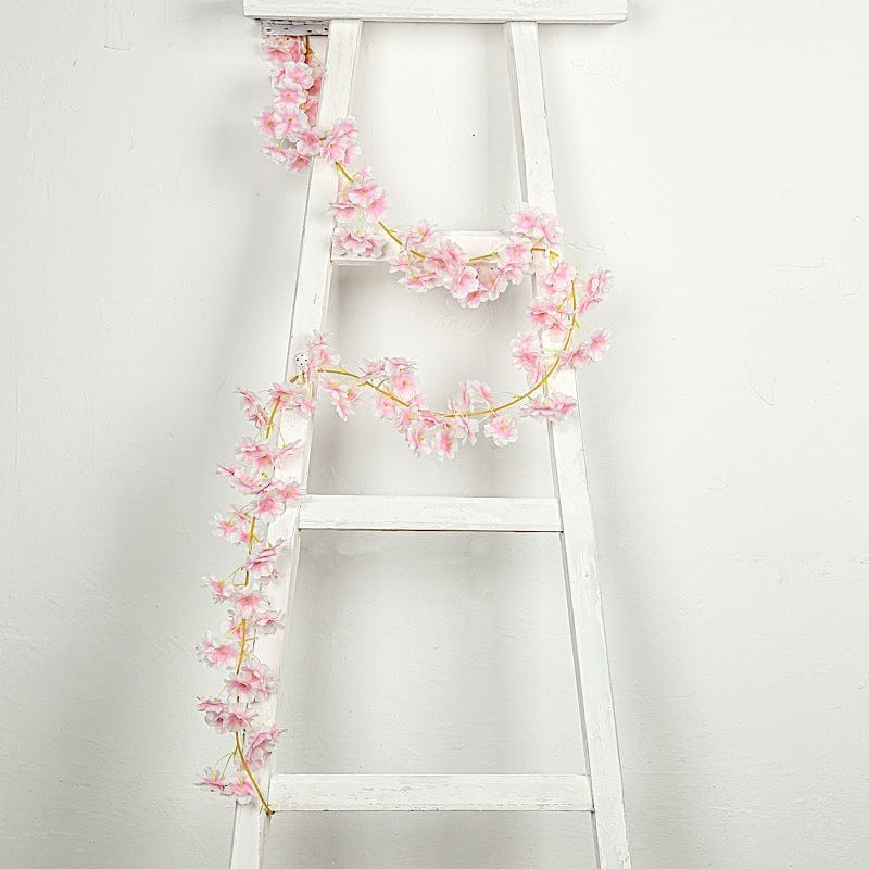 5 Pack 6 ft Artificial Cherry Blossom Flowers Garland