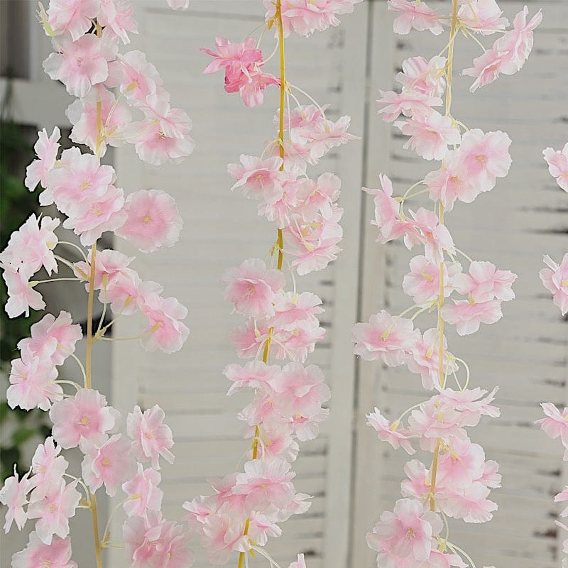 5 Pack 6 ft Artificial Cherry Blossom Flowers Garland