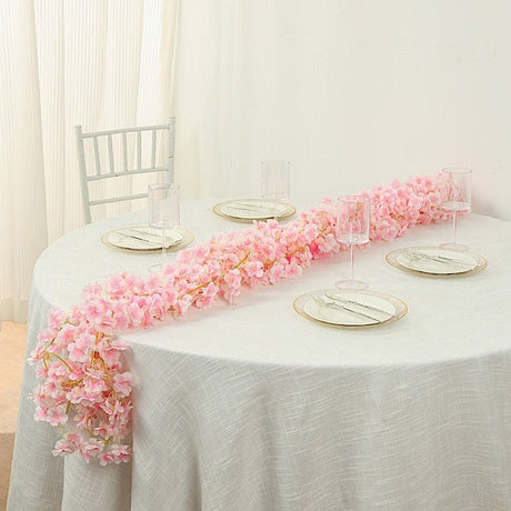 5 Pack 6 ft Artificial Cherry Blossom Flowers Garland