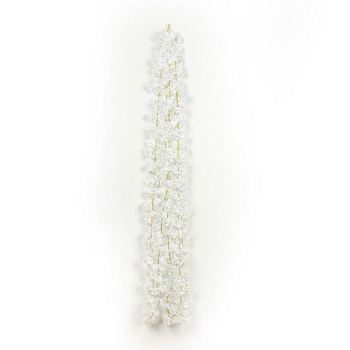 5 Pack 6 ft Artificial Cherry Blossom Flowers Garland ARTI_GLND_CHR01_WHT