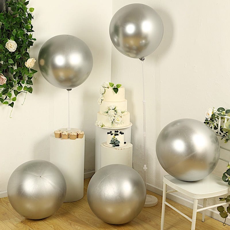 5 Pack Biodegradable Balloons - Metallic Chrome