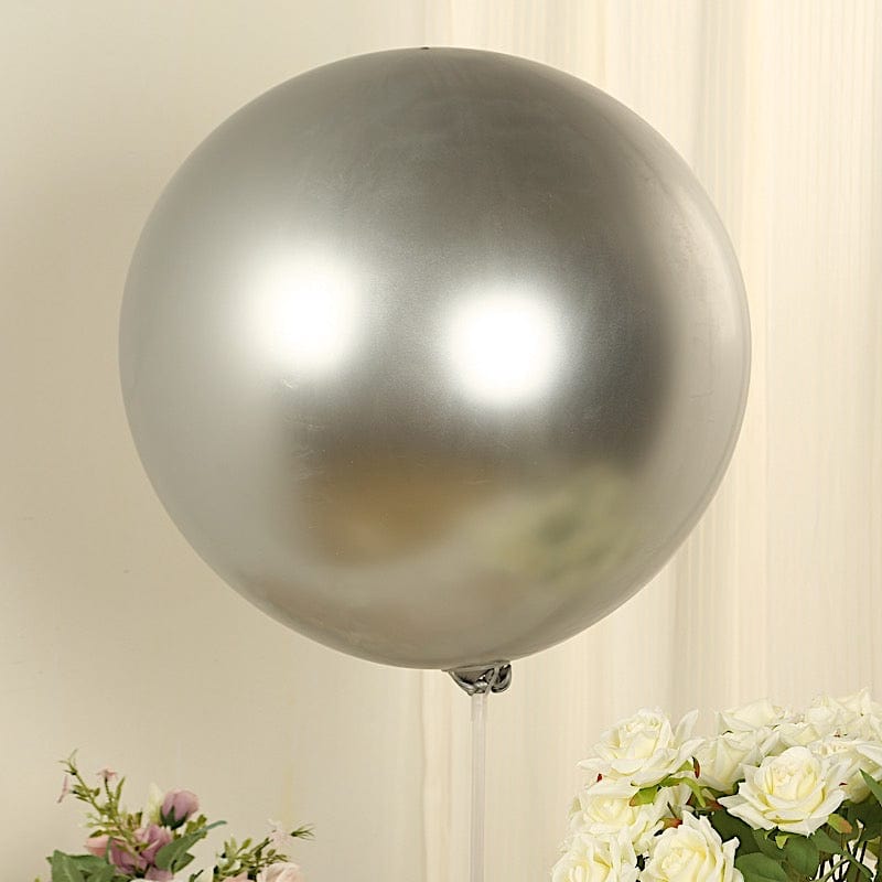 5 Pack Biodegradable Balloons - Metallic Chrome