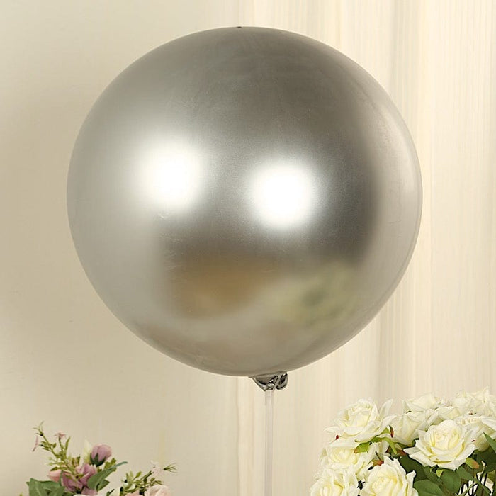 5 Pack Biodegradable Balloons - Metallic Chrome