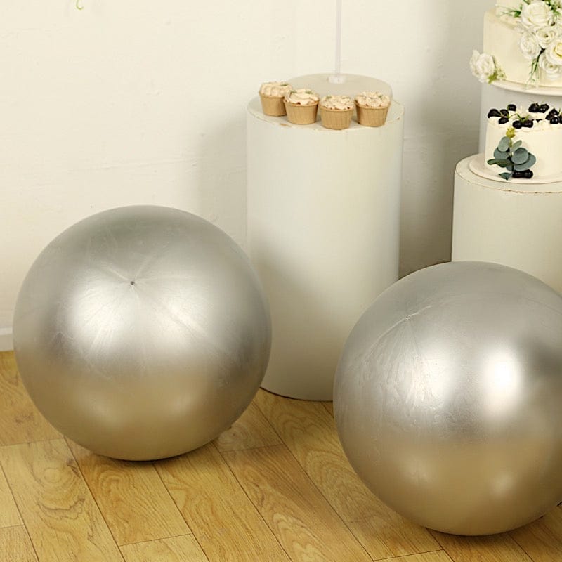 5 Pack Biodegradable Balloons - Metallic Chrome