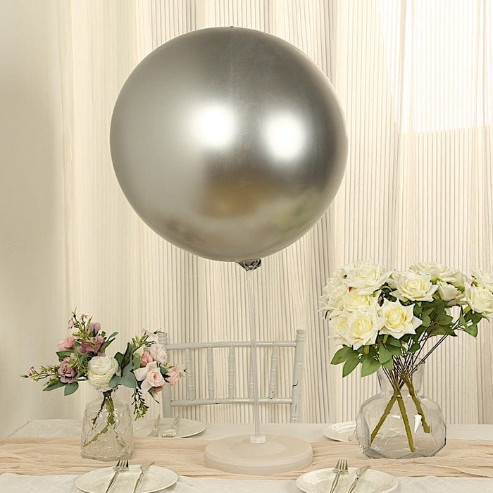 5 Pack Biodegradable Balloons - Metallic Chrome