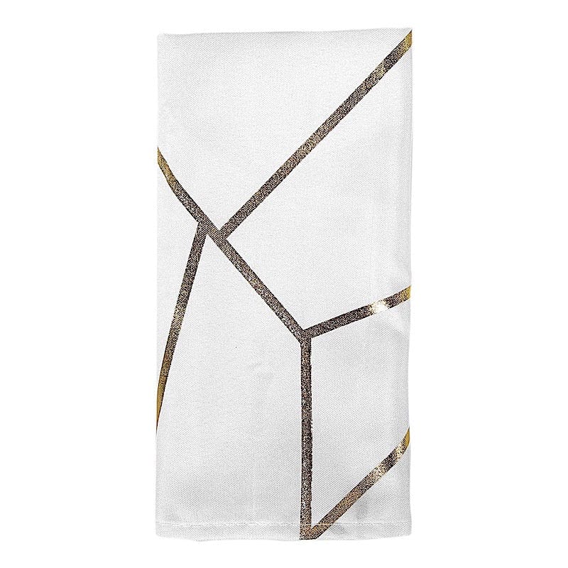 5 pcs 20" x 20" Polyester Dinner Napkins with Metallic Geometric Pattern