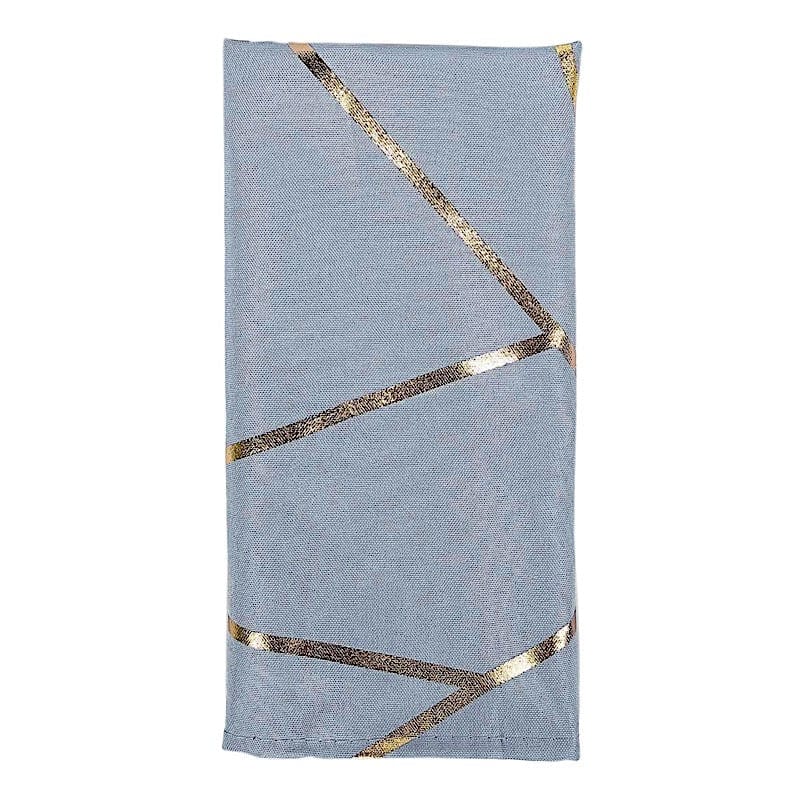 5 pcs 20" x 20" Polyester Dinner Napkins with Metallic Geometric Pattern