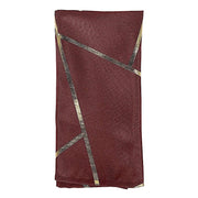 5 pcs 20" x 20" Polyester Dinner Napkins with Metallic Geometric Pattern
