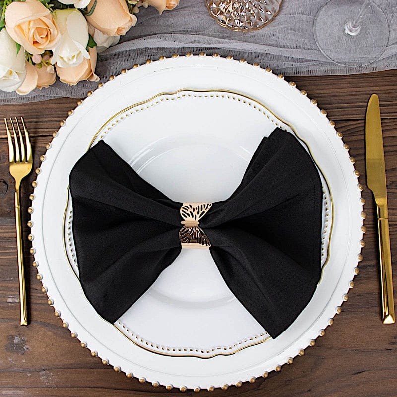 5 pcs 20" x 20"Premium Polyester Dinner Napkins NAP_PRM_BLK