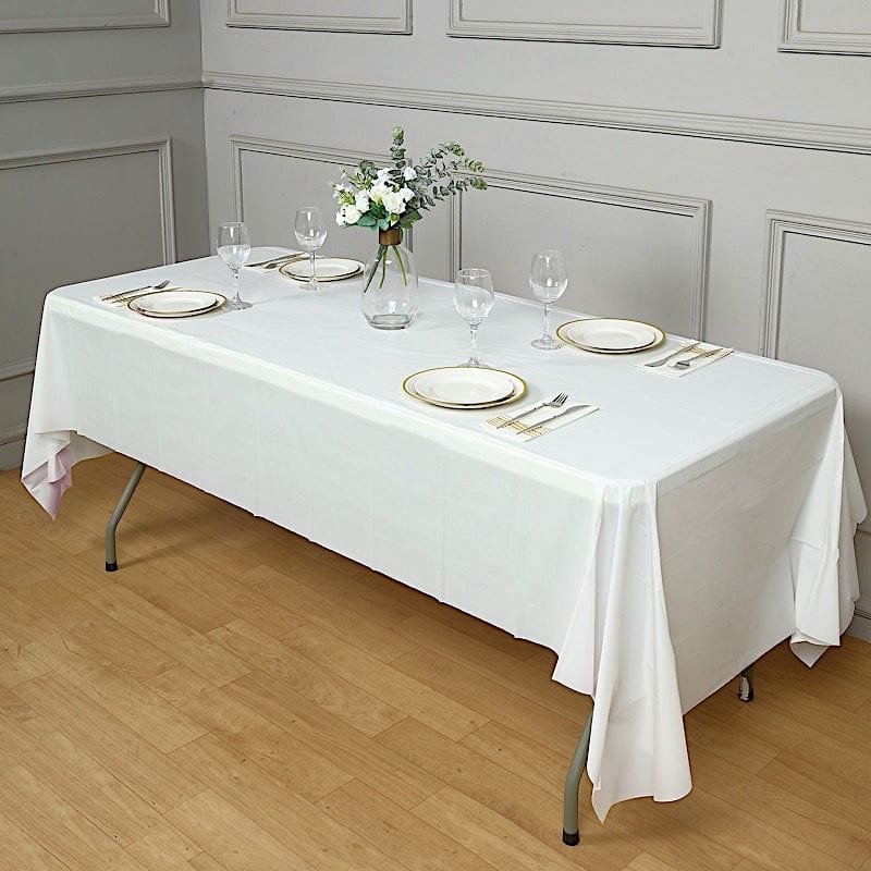 5 pcs 54x108" Disposable Plastic Table Covers Tablecloths