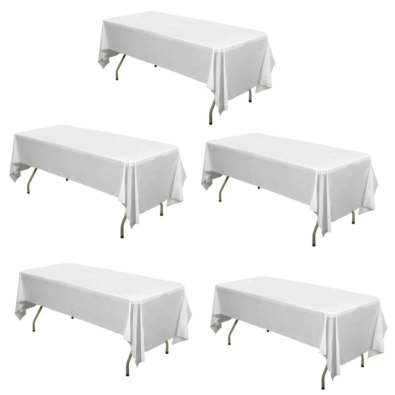 5 pcs 54x108" Disposable Plastic Table Covers Tablecloths TAB_PVC_S02_001_PK