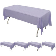5 pcs 54x108" Disposable Plastic Table Covers Tablecloths TAB_PVC_S02_LAV_PK