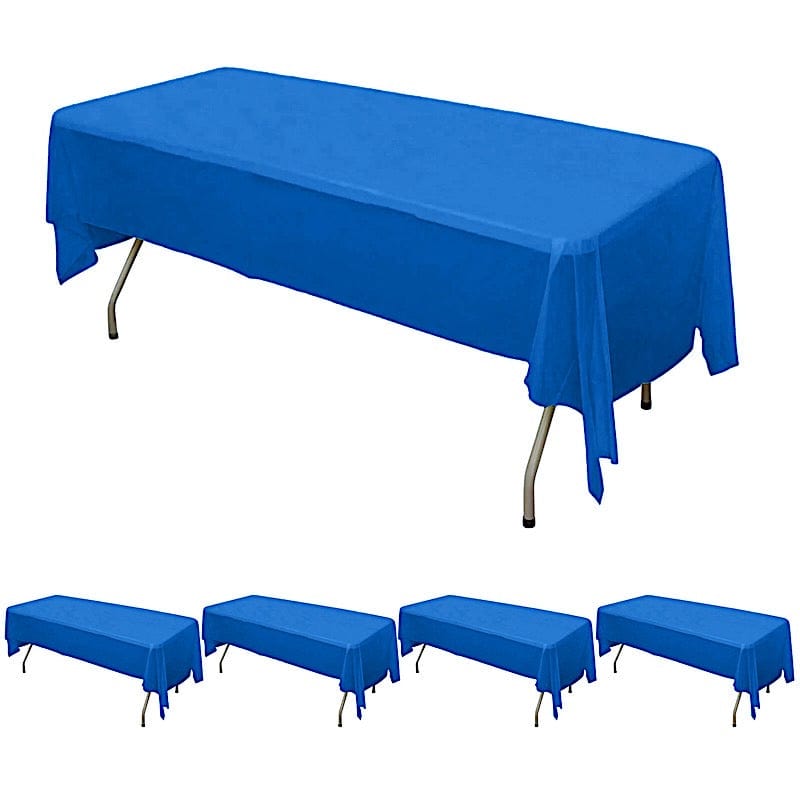 5 pcs 54x108" Disposable Plastic Table Covers Tablecloths TAB_PVC_S02_ROY_PK