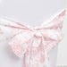 5 pcs 6" x 108" French Toile Floral Design Polyester Chair Sashes - White