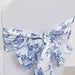 5 pcs 6" x 108" French Toile Floral Design Polyester Chair Sashes - White