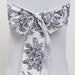 5 pcs 6" x 108" French Toile Floral Design Polyester Chair Sashes - White