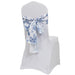 5 pcs 6" x 108" French Toile Floral Design Polyester Chair Sashes - White SASH_PLY_FLORFT_BLUE